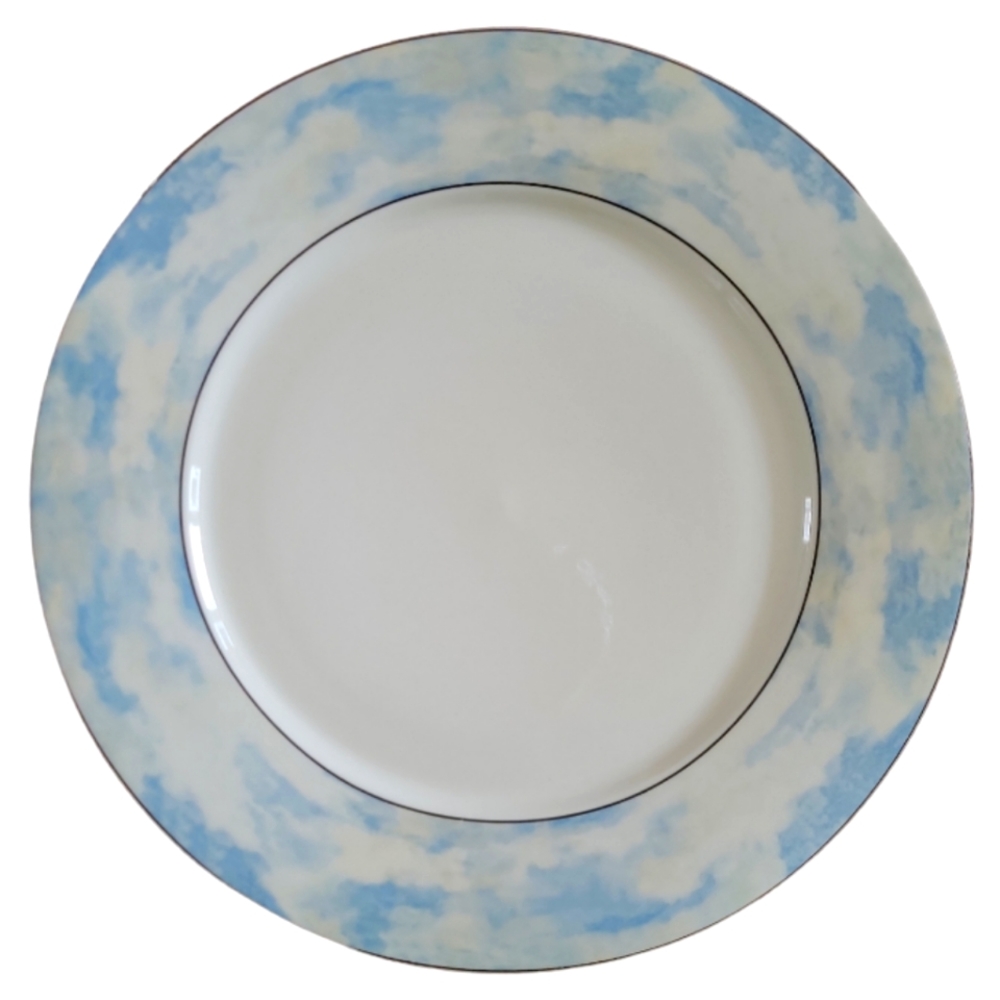 1 Vtg Chop Plate American Atelier Monet #5151 Porcelain Blue Sky Clouds